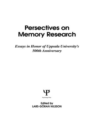 cover image of Perspectives on Memory Research